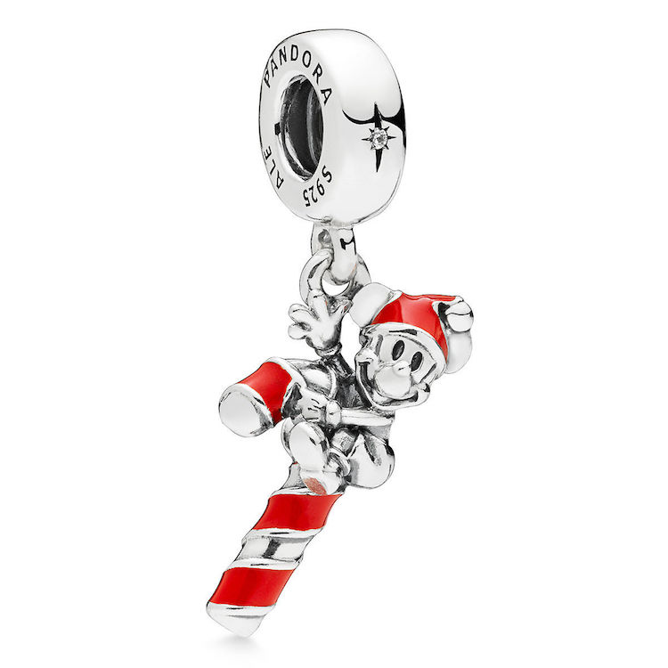 mickey candy cane charm