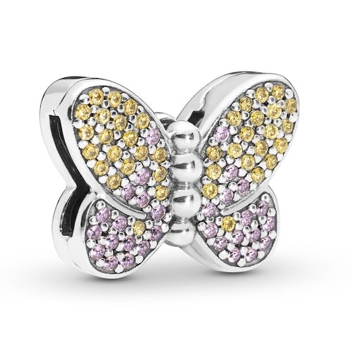 pave butterfly clip charm