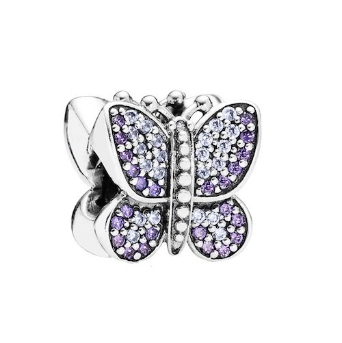 purple and lavender butterfly charm
