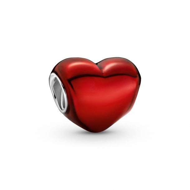 metallic red heart charm