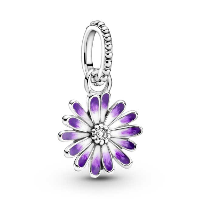 purple daisy dangle charm